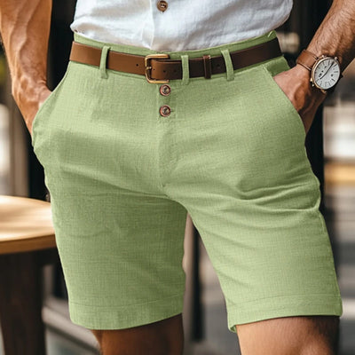 Heren Linnen Zomer Short – Effen & Casual