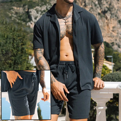 Heren 2-Delige Set – Casual Shirt met Short