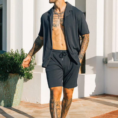 Heren 2-Delige Set – Casual Shirt met Short