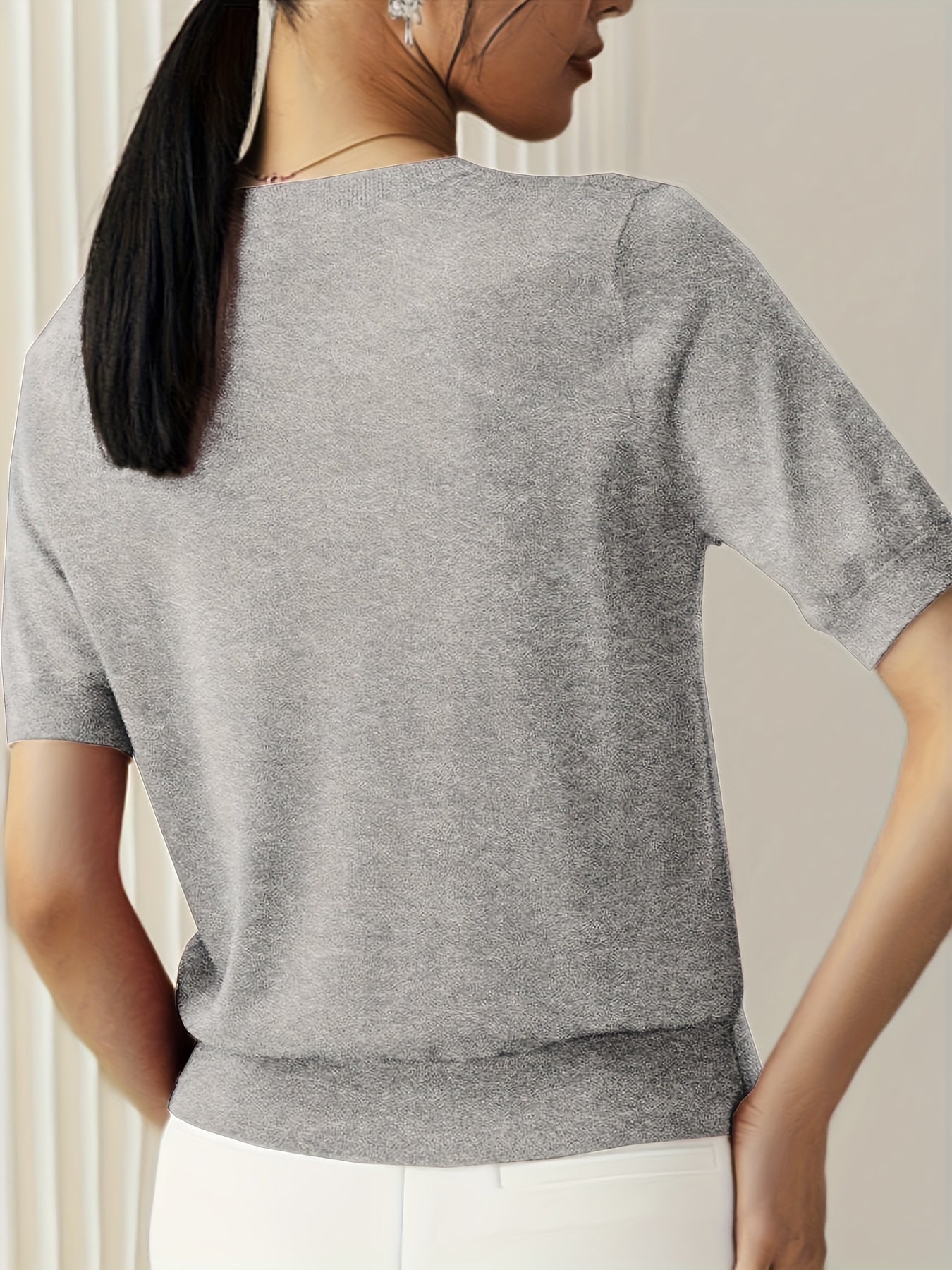Queenie | Stijlvolle Gebreide T-shirt voor Dames