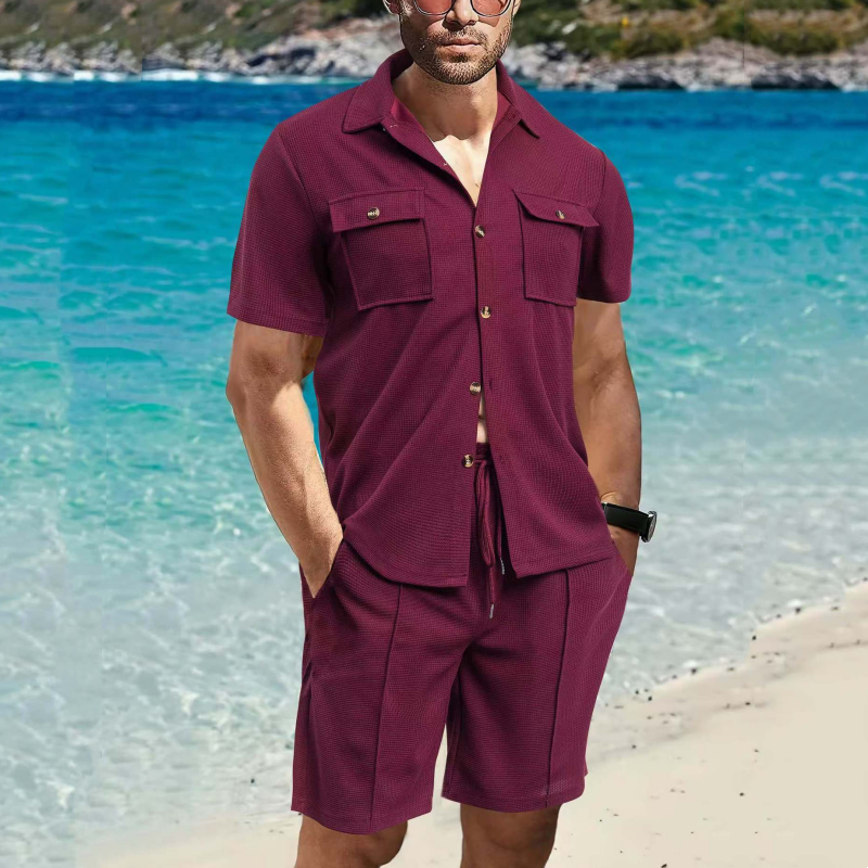 Men's Casual Short Set – Premium Korthemd & Korte Broek