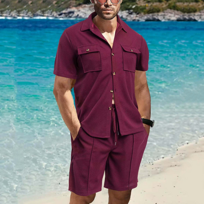 Men's Casual Short Set – Premium Korthemd & Korte Broek