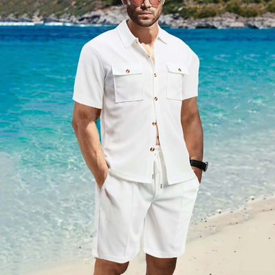 Men's Casual Short Set – Premium Korthemd & Korte Broek