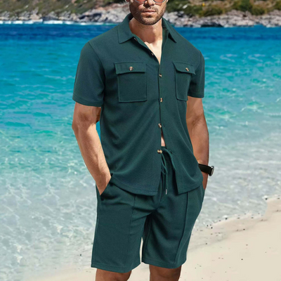 Men's Casual Short Set – Premium Korthemd & Korte Broek