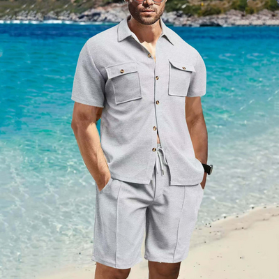 Men's Casual Short Set – Premium Korthemd & Korte Broek
